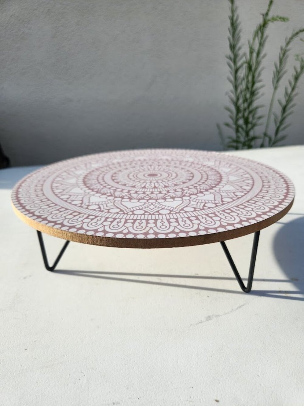 Tabletop Display Stand Tier Round Mandala Hairpin Legs Decor Candle Holder 11.75